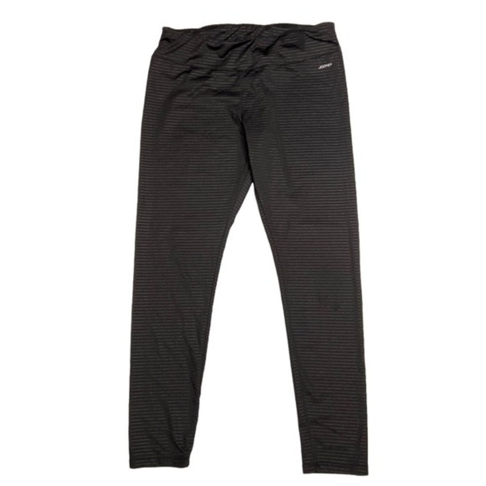 Jockey Running Tights Womens Size L Black‎ Striped Sheer Athletic